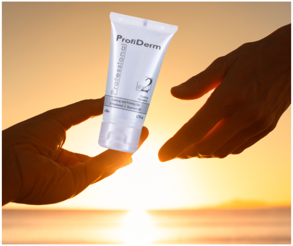 Profiderm professional calming and firming gel on rahustava ja naha mikrobioomi taastava toimega.