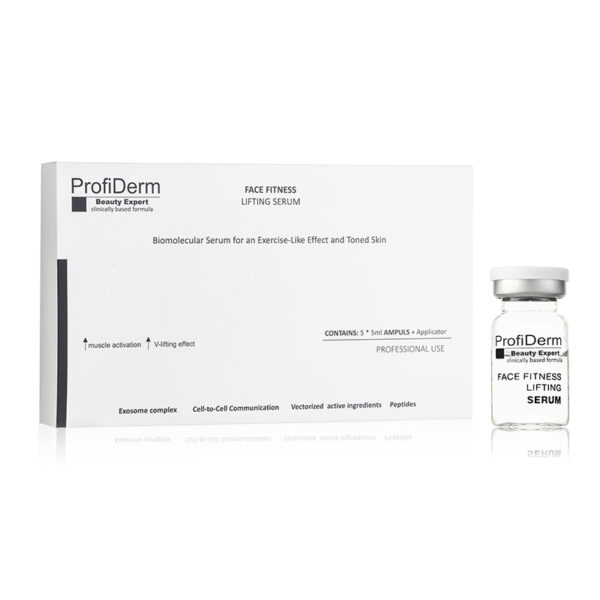 Face fitness serum on pinguldav ampull, mis on eksosoomi tehnoloogial ja treenib naha struktuure